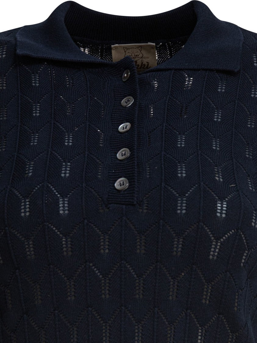Rakki' Short-Sleeve Polo Shirt With Geometric Knit