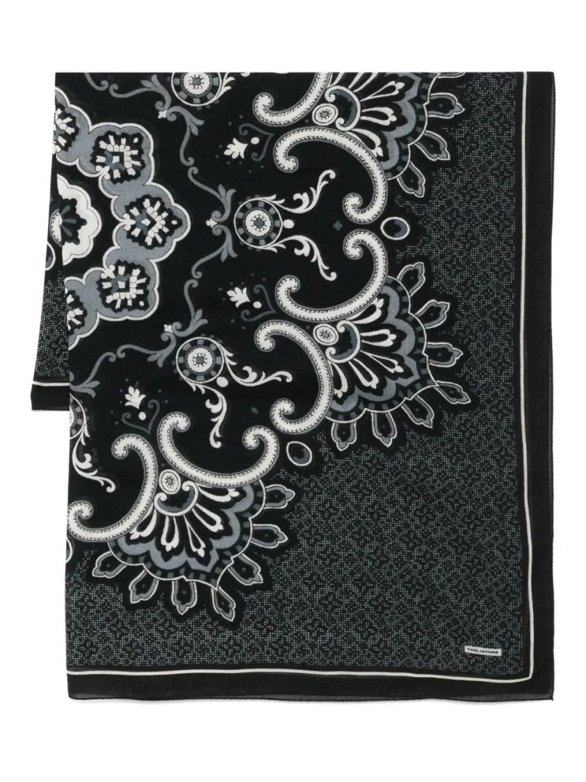 Tagliatore Paisley Design Wool Scarf