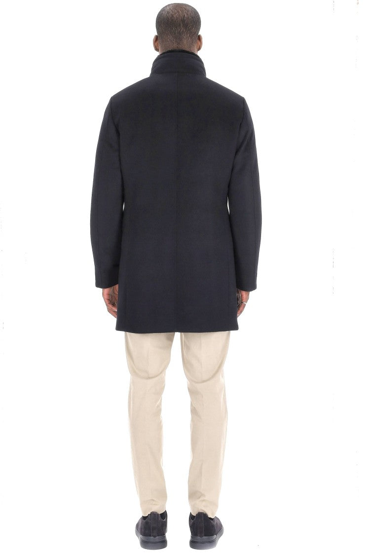 Moorer Bond-Fur-Le Wool-Cashmere Coat With Fur Collar