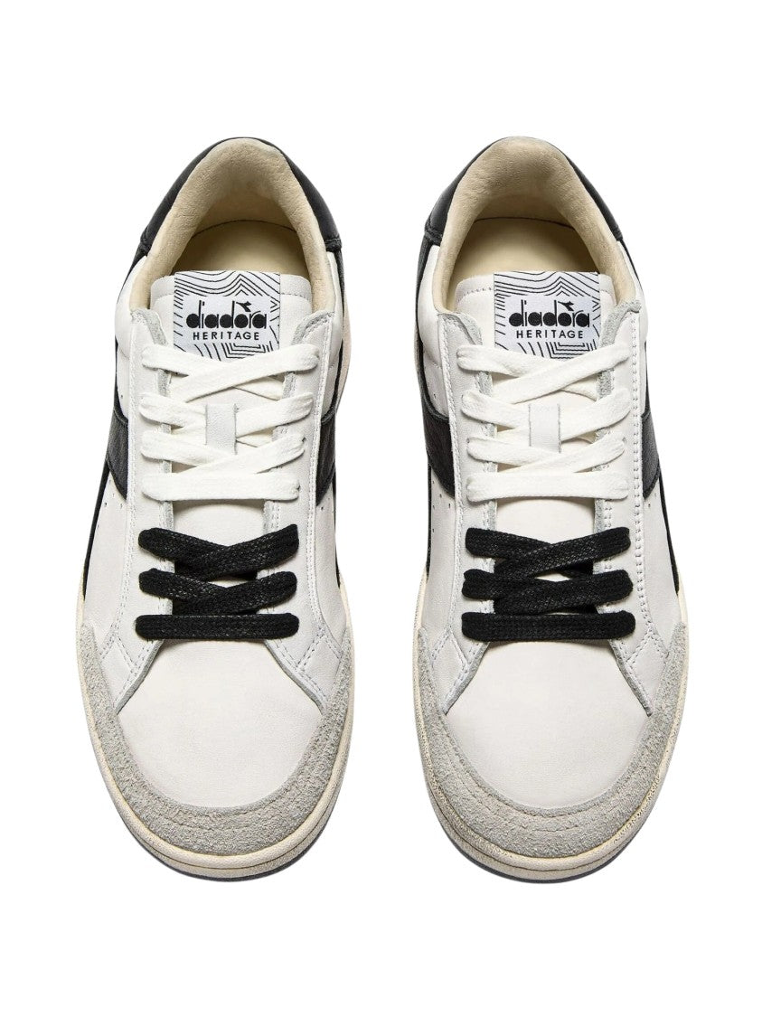 Diadora White Prestige Used Leather Sneakers