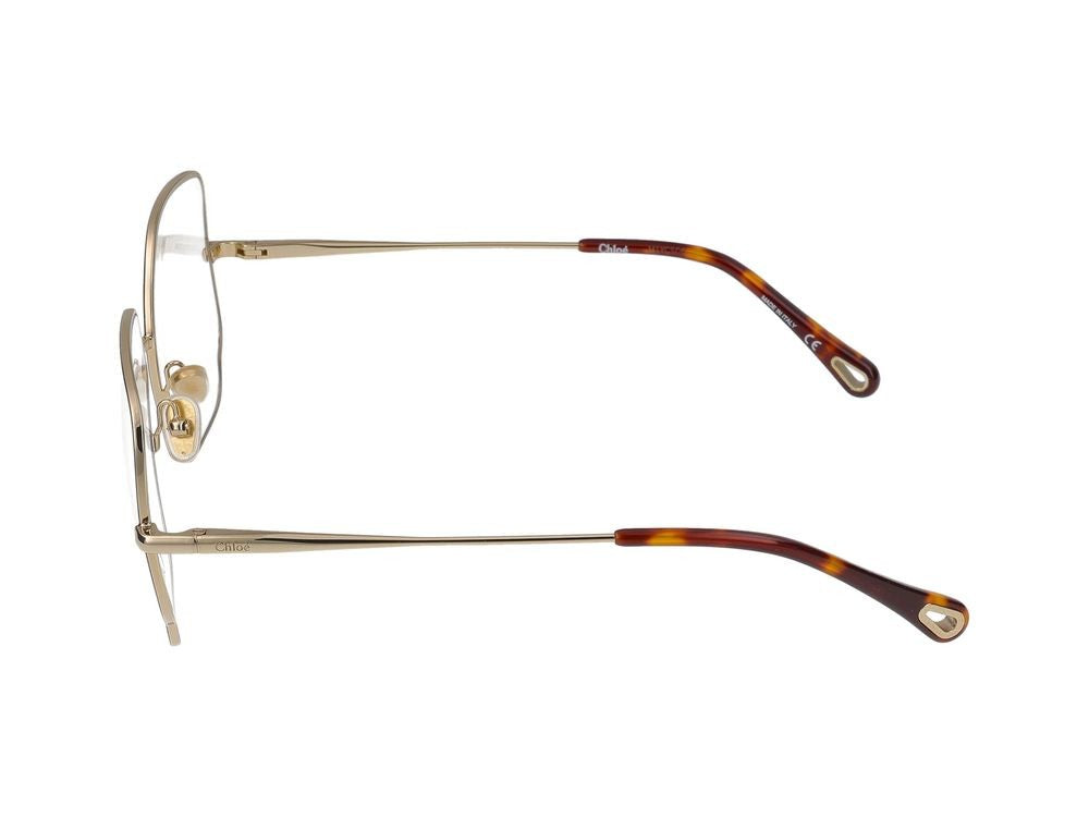 Chloé Eyeglasses Ch0096o 004 Havana Gold Transparent 57/15/145