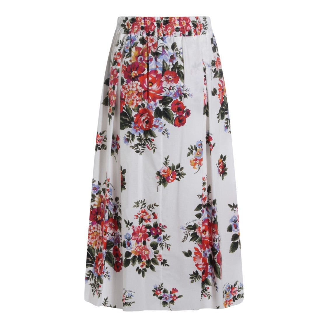 Dolce & Gabbana Floral-Embellished Midi Skirt With High Waist