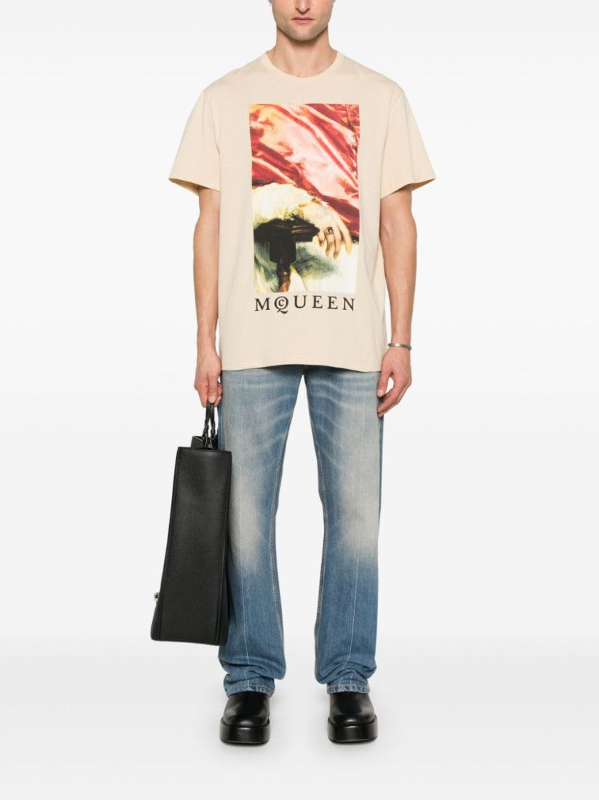 Alexander Mcqueen Powder Blue Straight-Leg Jeans With Classic Five-Pocket Design
