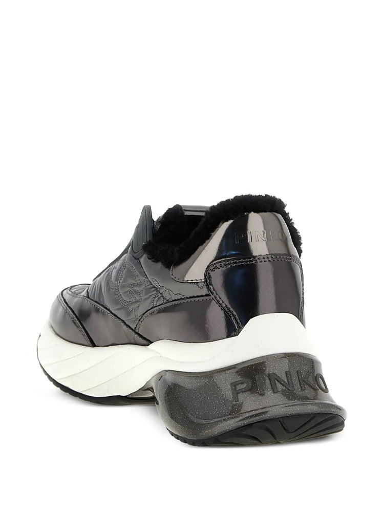Pinko Grey Ariel 19 Monogram Trainers