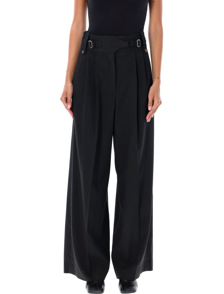 By Malene Birger High-Waisted Wide-Leg Taal Pants Pleated Front