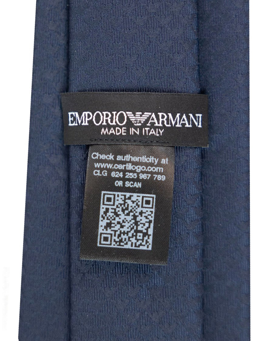 Emporio Armani Monogram Eagle Jacquard Silk Necktie