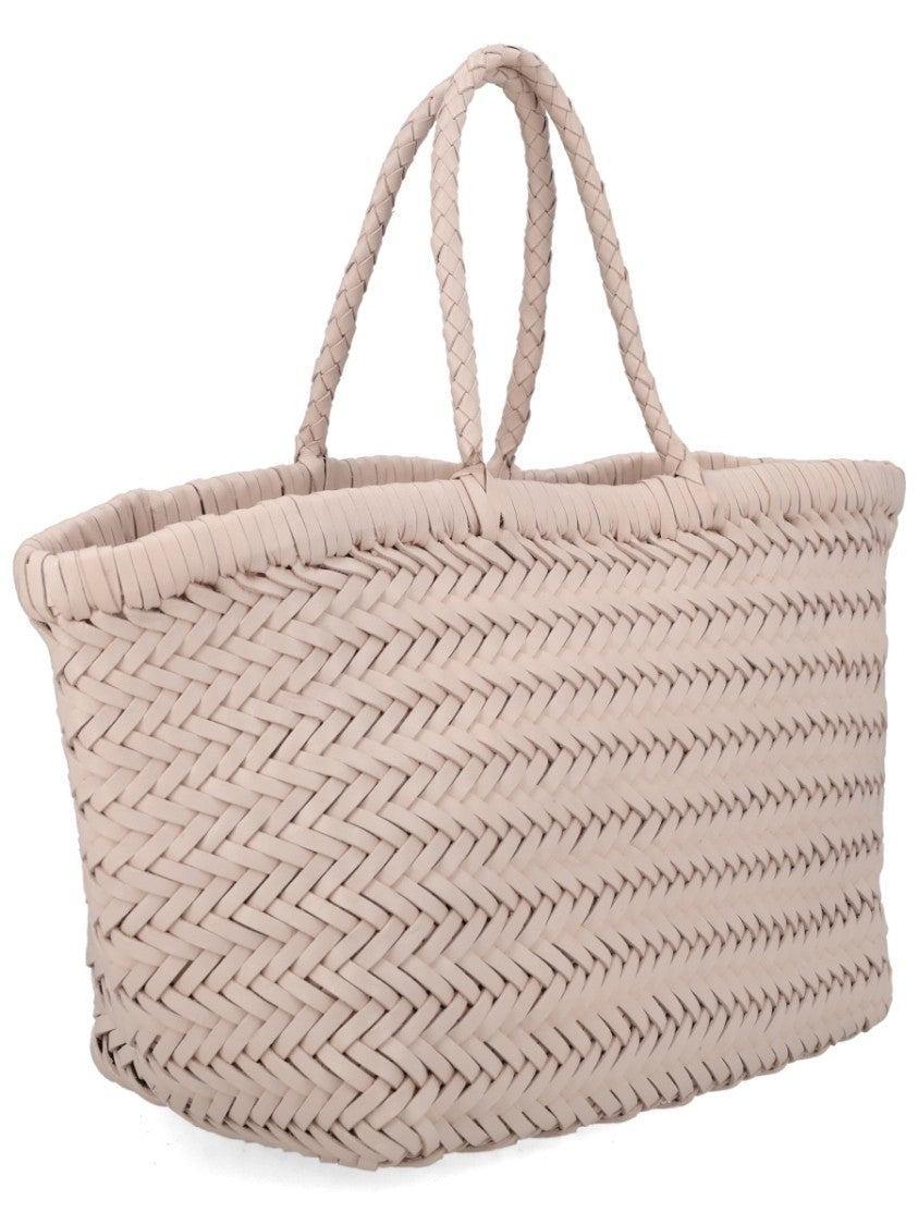 Dragon Diffusion Triple Jump Small Woven Basket-Like Leather Tote Bag