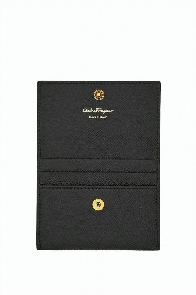 Salvatore Ferragamo Textured Calf Leather Card Wallet