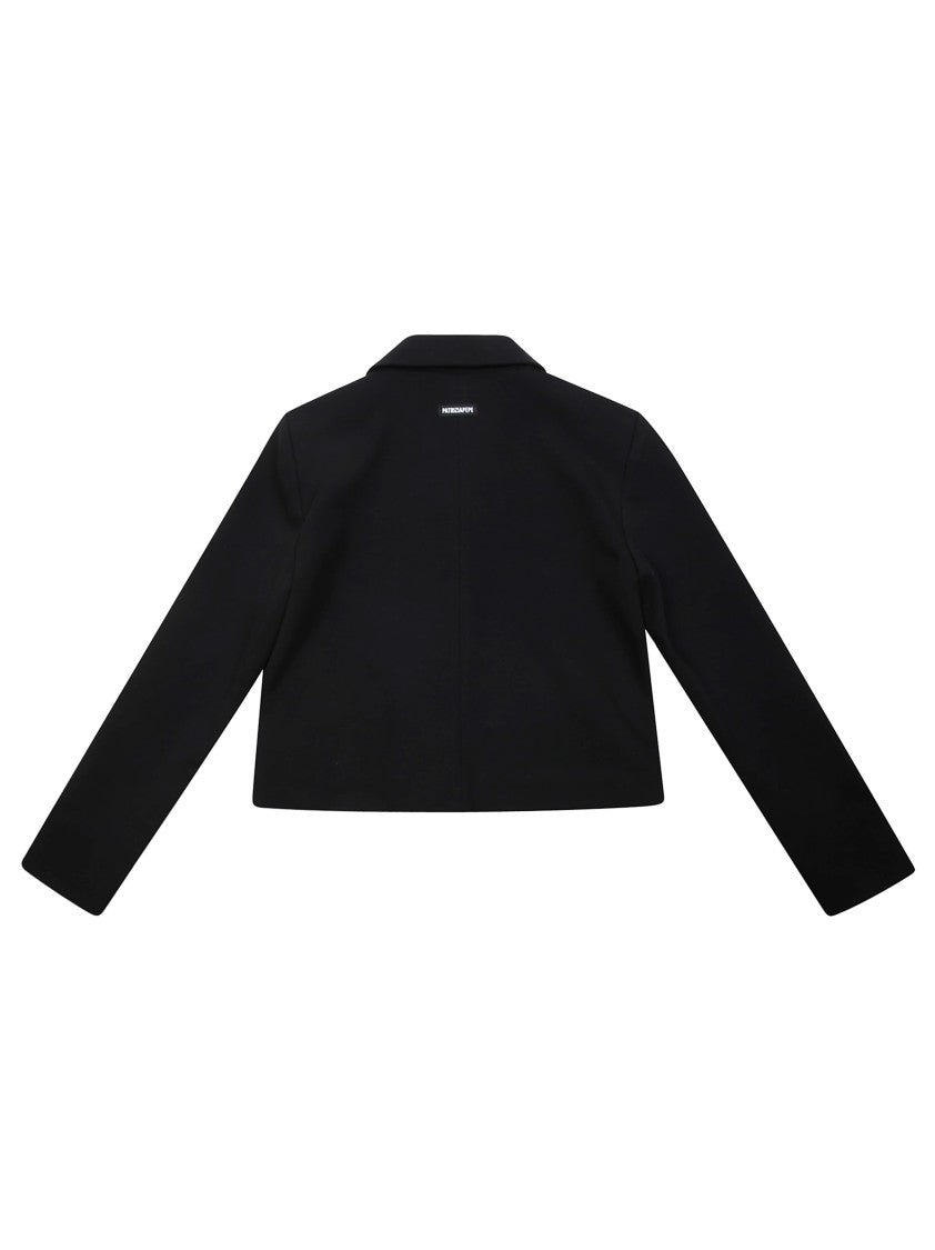 Patrizia Pepe Black Hooded Cropped Jacket