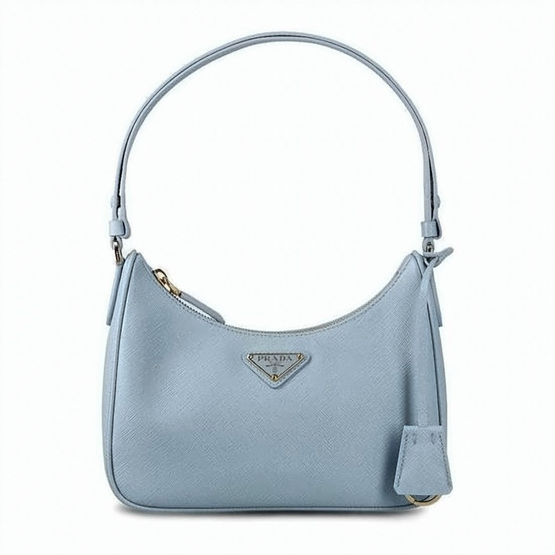 Prada Textured Leather Mini Bag With Triangular Logo Plaque