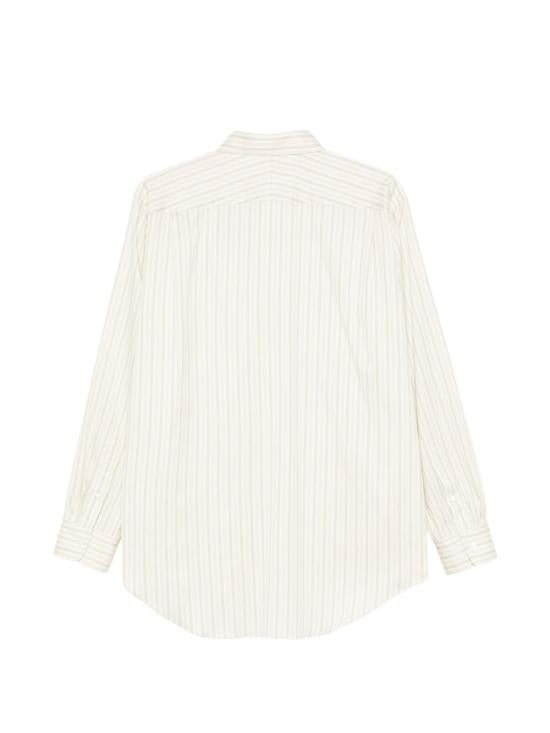 Auralee Vertical Stripe Long-Sleeve Shirt In Cotton And Silk Blend