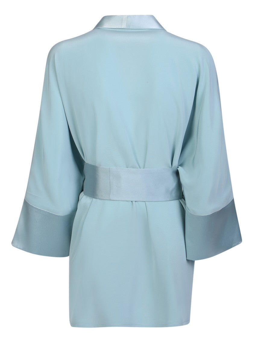 Chantal Lenoir Satin Duster Jacket With Open Front