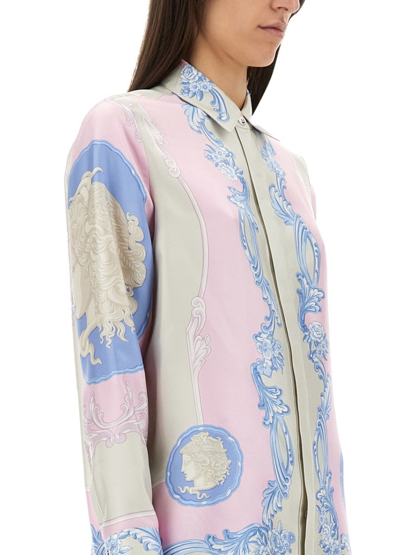 Versace "Cameo" Pastel Print Silk Shirt