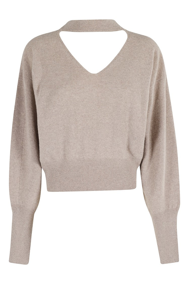 Federica Tosi Cut-Out Sweater With Deep V-Neckline And Unique Back Detail
