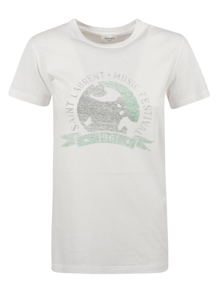 Saint Laurent Vintage-Inspired Graphic Print T-Shirt