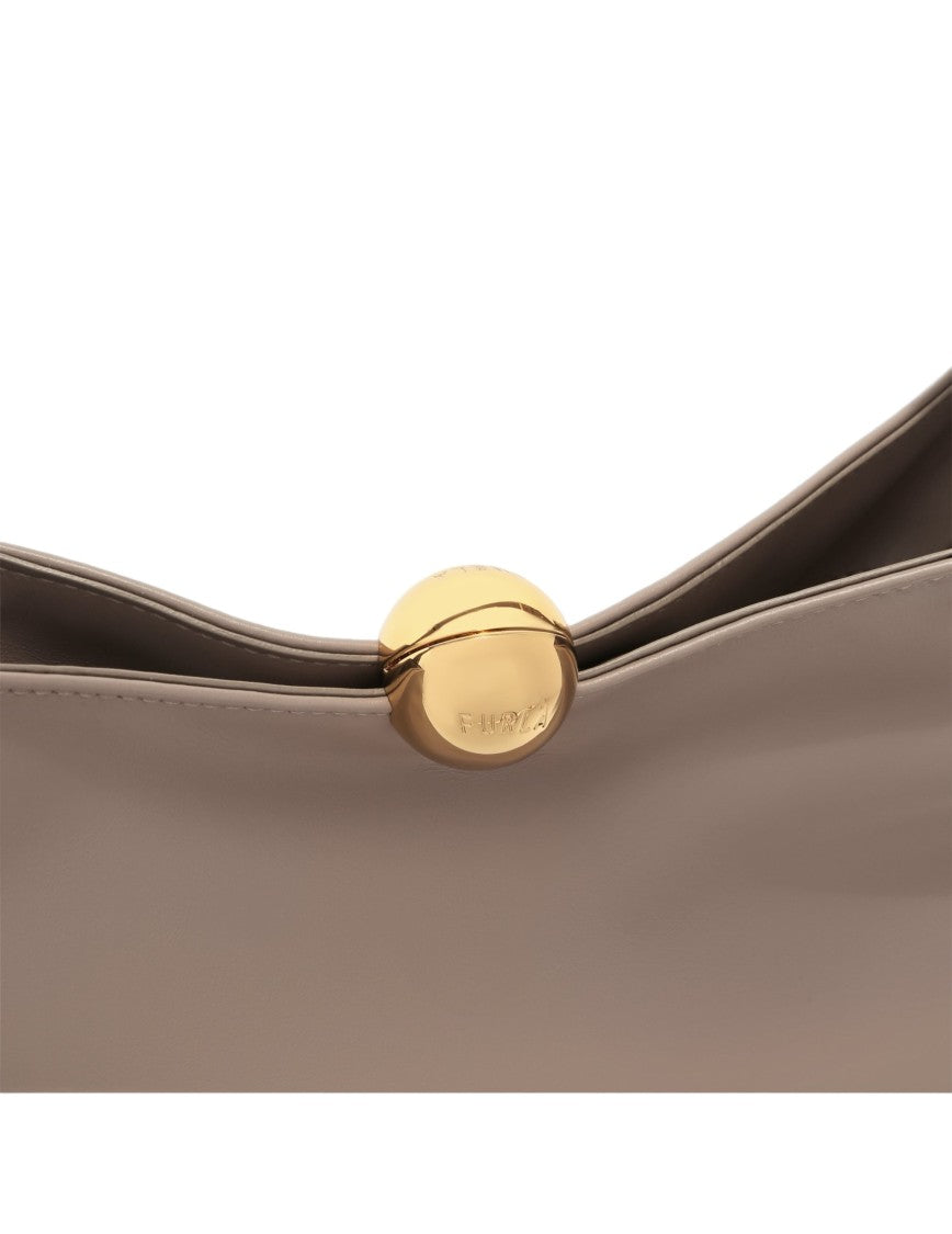 Furla Sfera Soft M Leather Shoulder Bag, Dove Grey