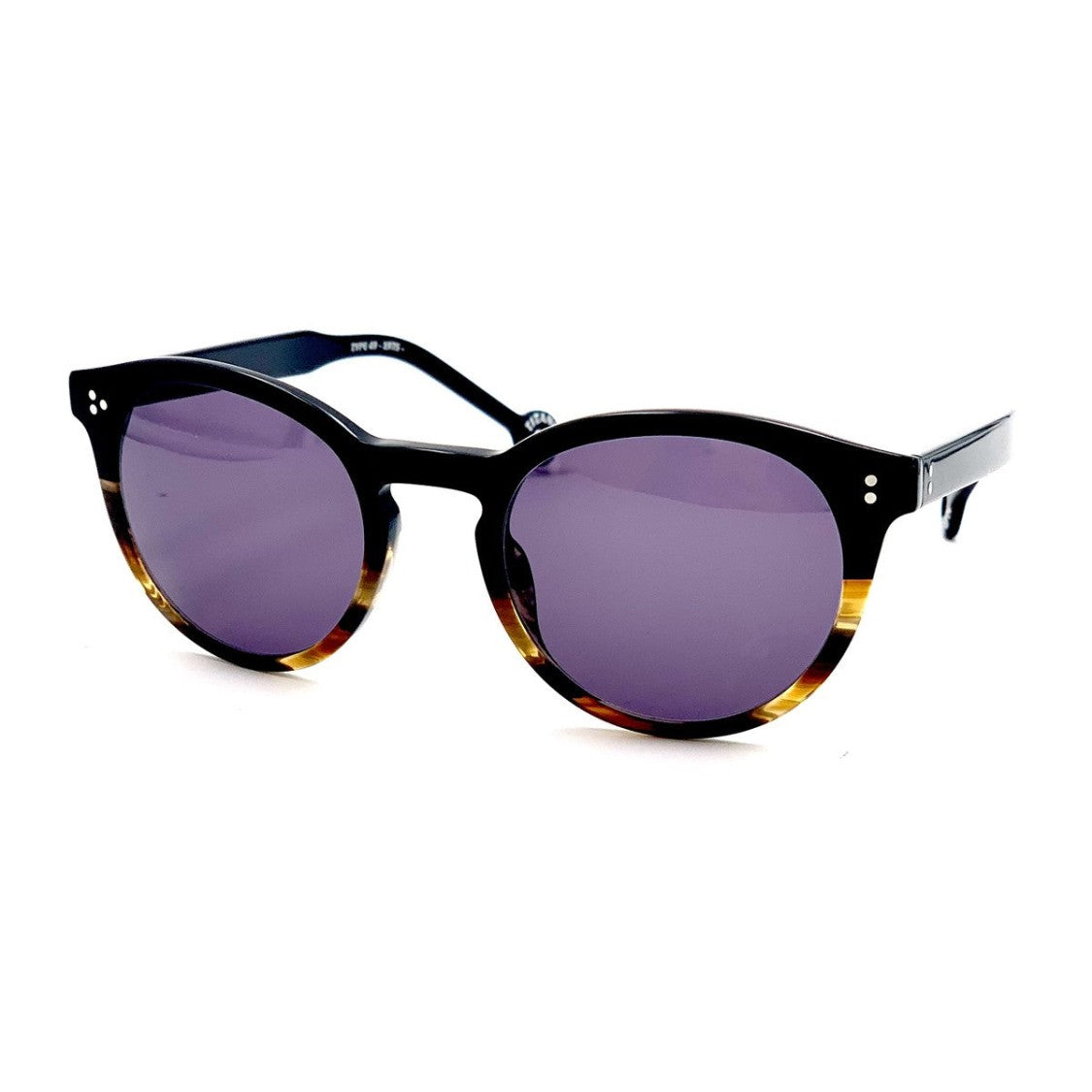 Hally & Son Havana Hs607s Acetate Round Sunglasses