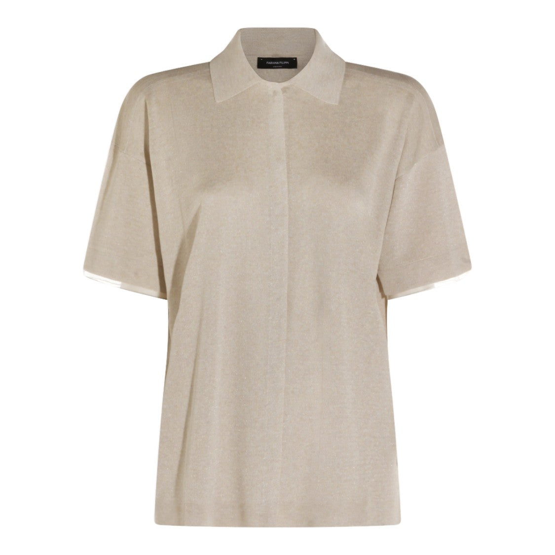 Fabiana Filippi Short-Sleeved Polo Top With Subtle Shimmer