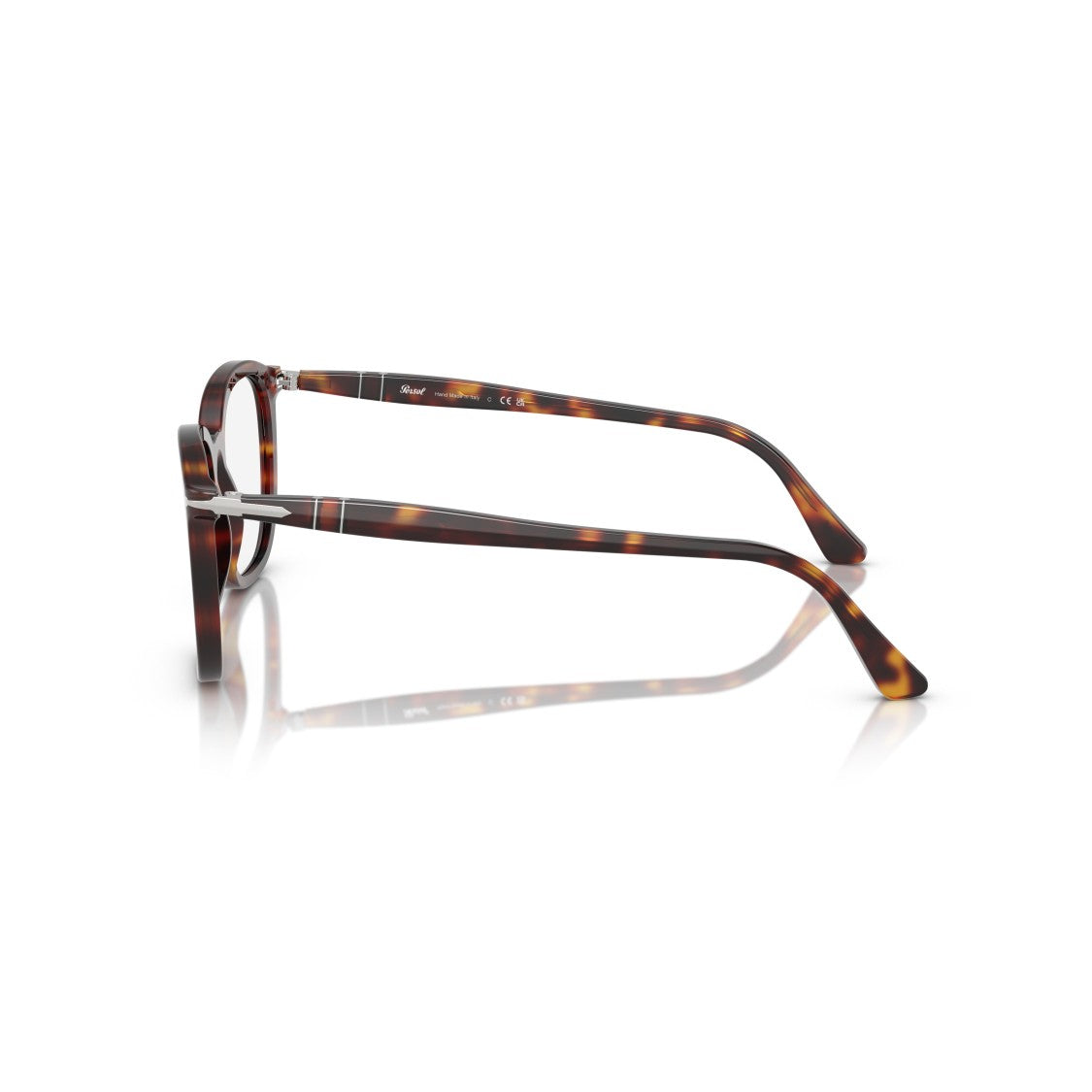 Persol 0Po3355v Square Tortoiseshell Acetate Eyeglasses With Silver Accents