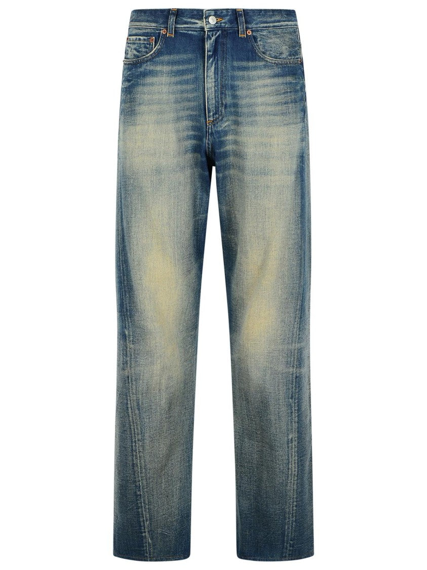 Mm6 By Maison Margiela Light Blue Cotton Jeans