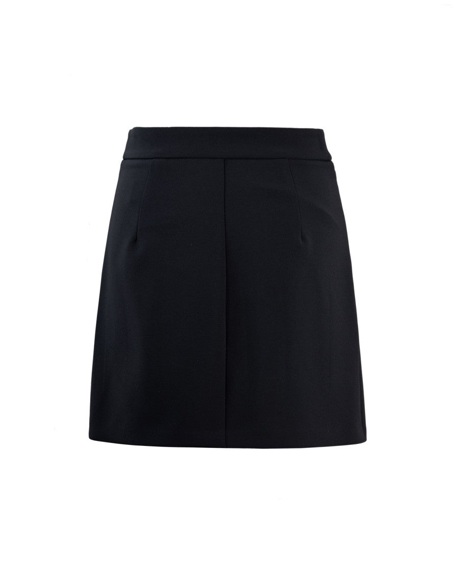 Elisabetta Franchi Black Double Crepe Skirt With Zip