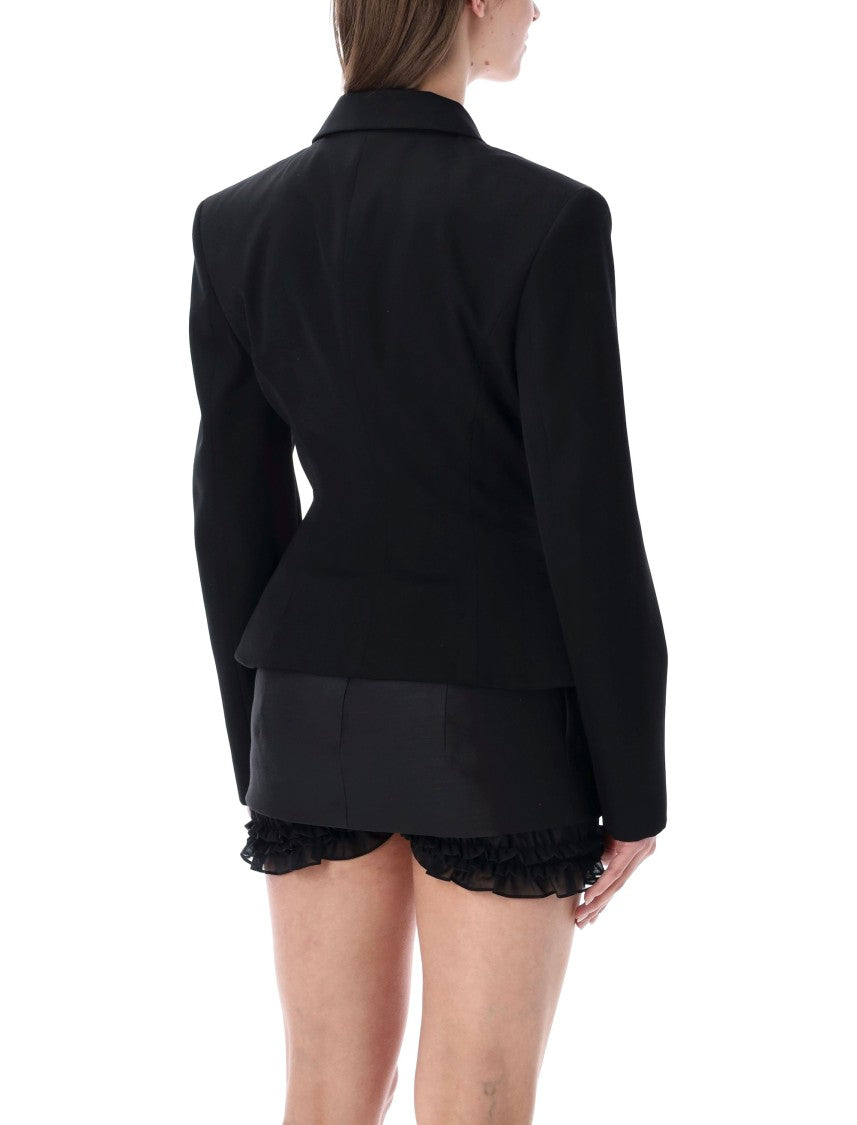Magda Butrym Peplum Tailored Cropped Wool Blazer