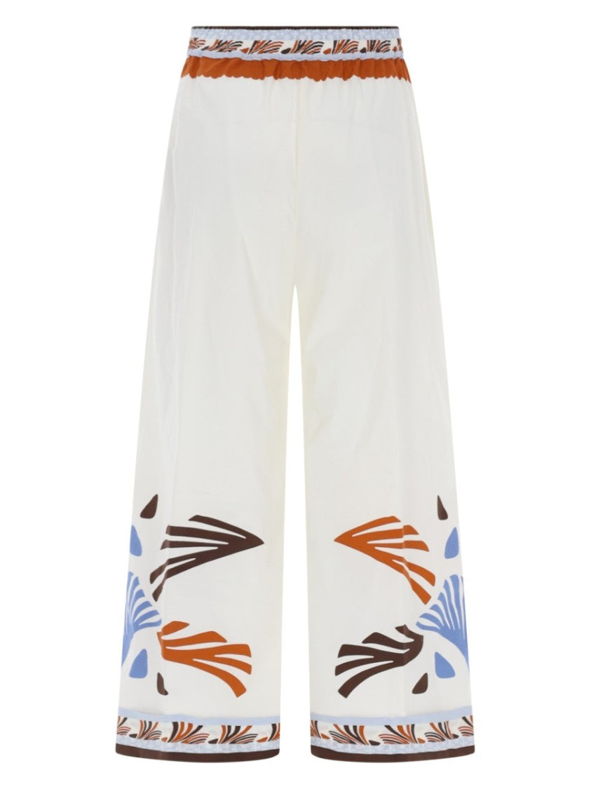 Herno Summer Print Cotton Wide-Leg Pants