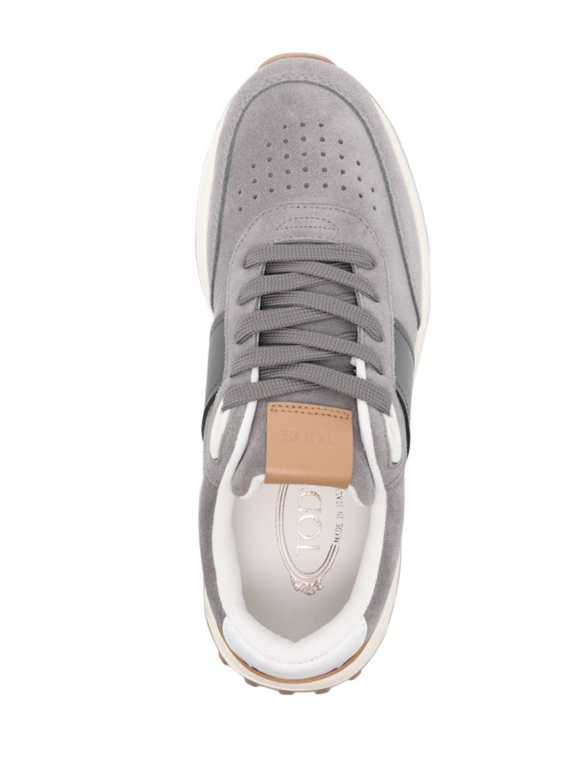 Tod's Comfort-Driven Grey Sneakers With Suede And Leather Accents
