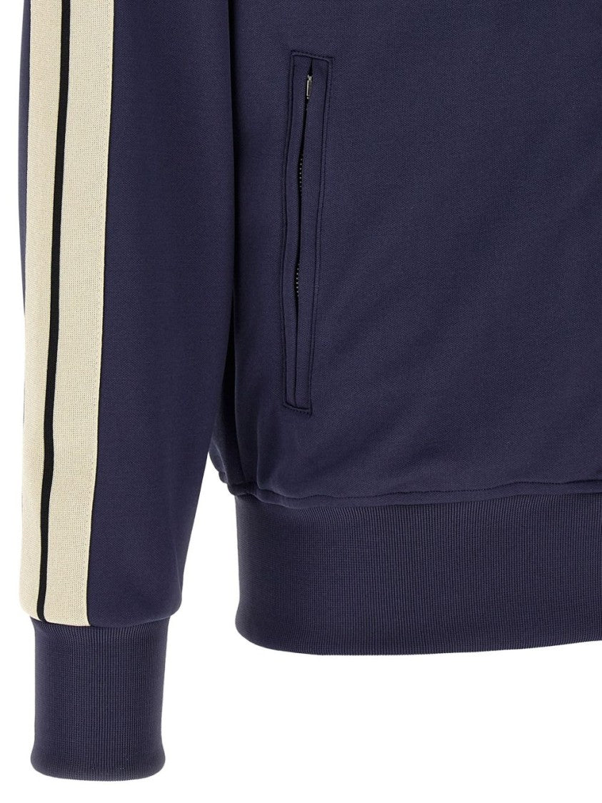 Palm Angels Front Zip Sweatshirt With Logo Print