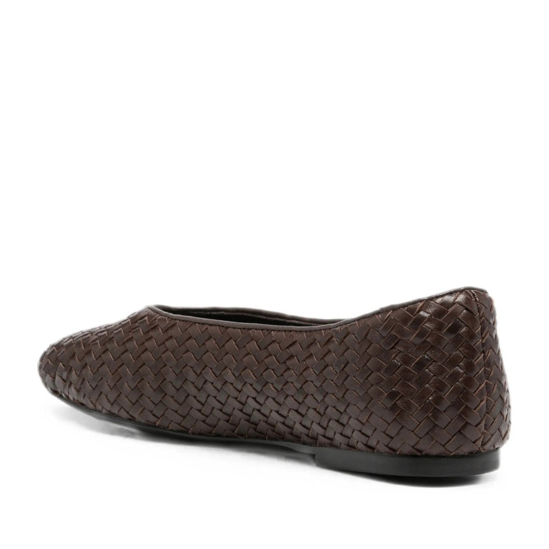 Adrianna Feretti Brown Woven Rounded Toe Leather Flats