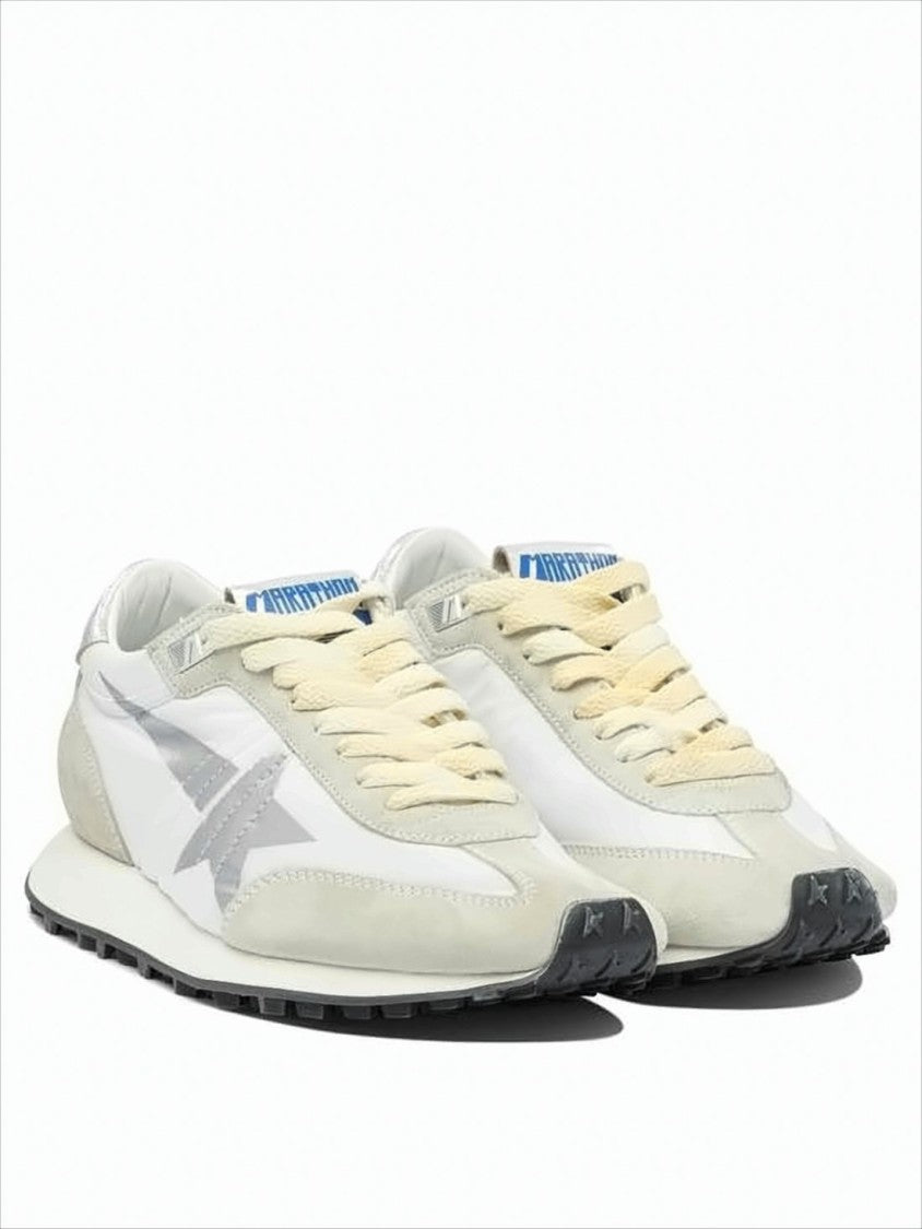 Golden Goose White Sneakers With Metallic Star Detail