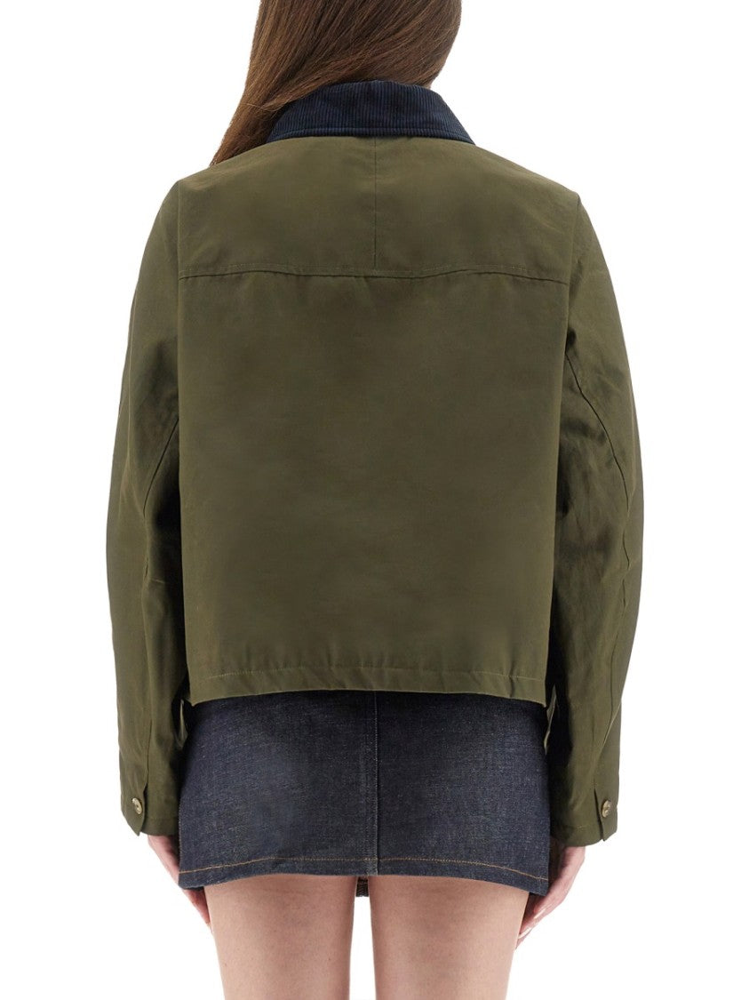 A.P.C. Cropped Boxy Cut Jacket With Classic Collar