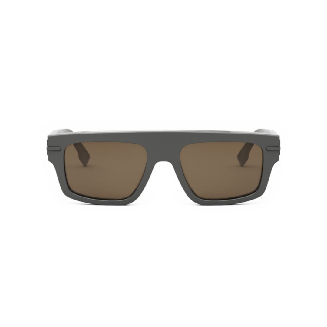 Fendi Bold Rectangular Frame Sunglasses With Raised Logo Detail