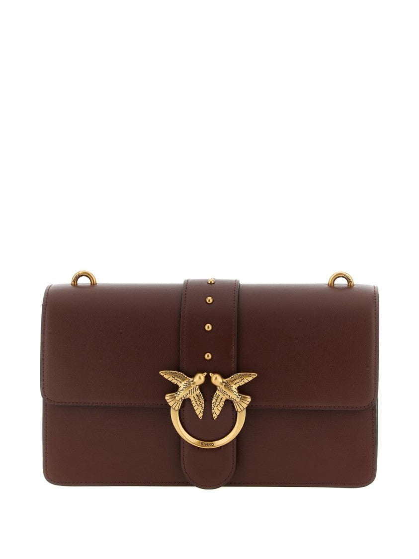 Pinko Structured Rectangular Bag With Gold-Tone Bird Clasp