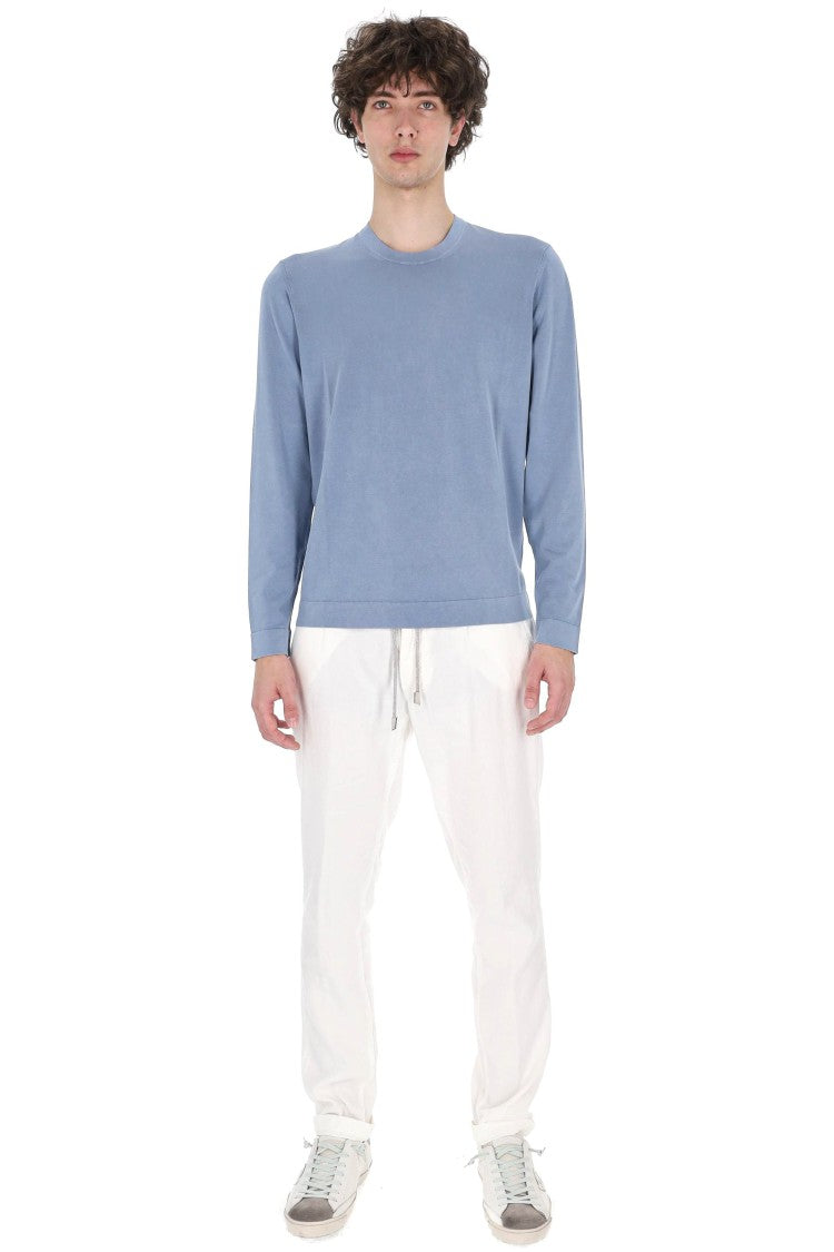 Drumohr Aviation Blue Long-Sleeve Frosted T-Shirt
