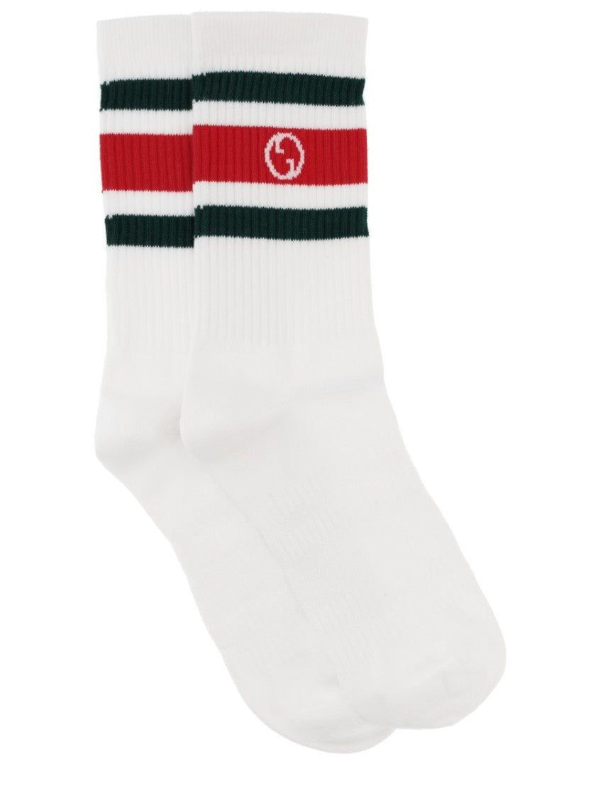 Gucci Round Gg Monogram Cotton Socks