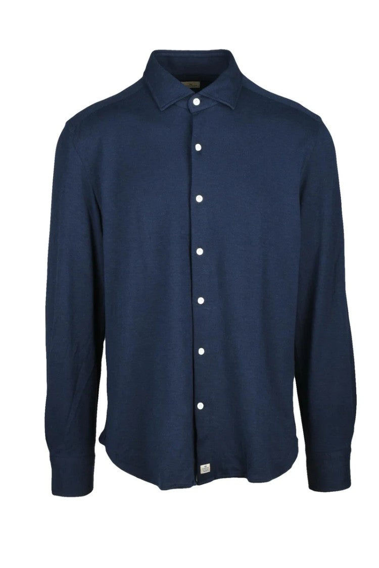 Sonrisa Silvery Silvery Cotton Lyocell Shirt - Blue