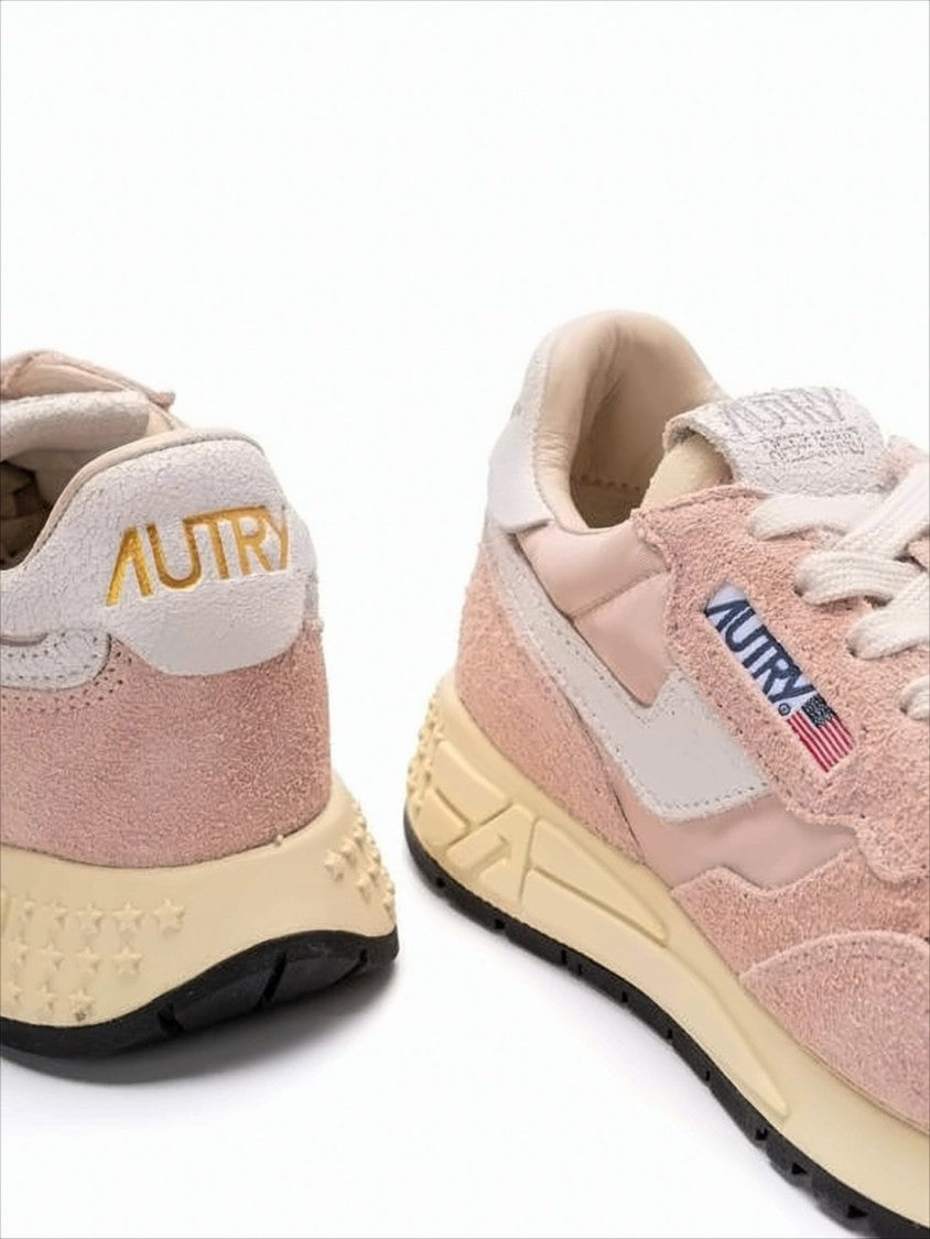 Autry Soft Pink And Cream Suede Sneakers