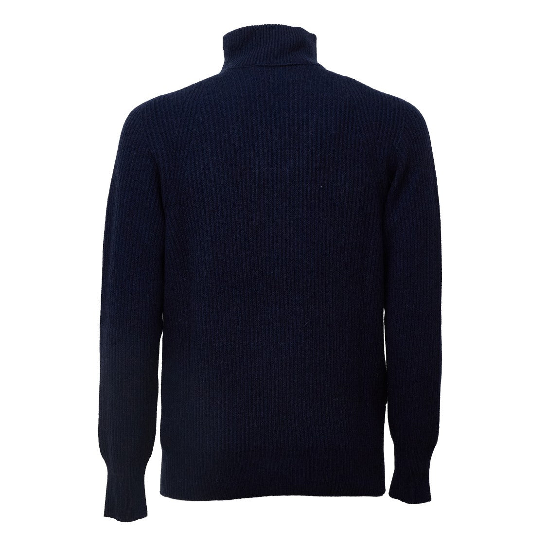 Amaranto Ribbed Knit Sweater With High Collar And Half Zipper