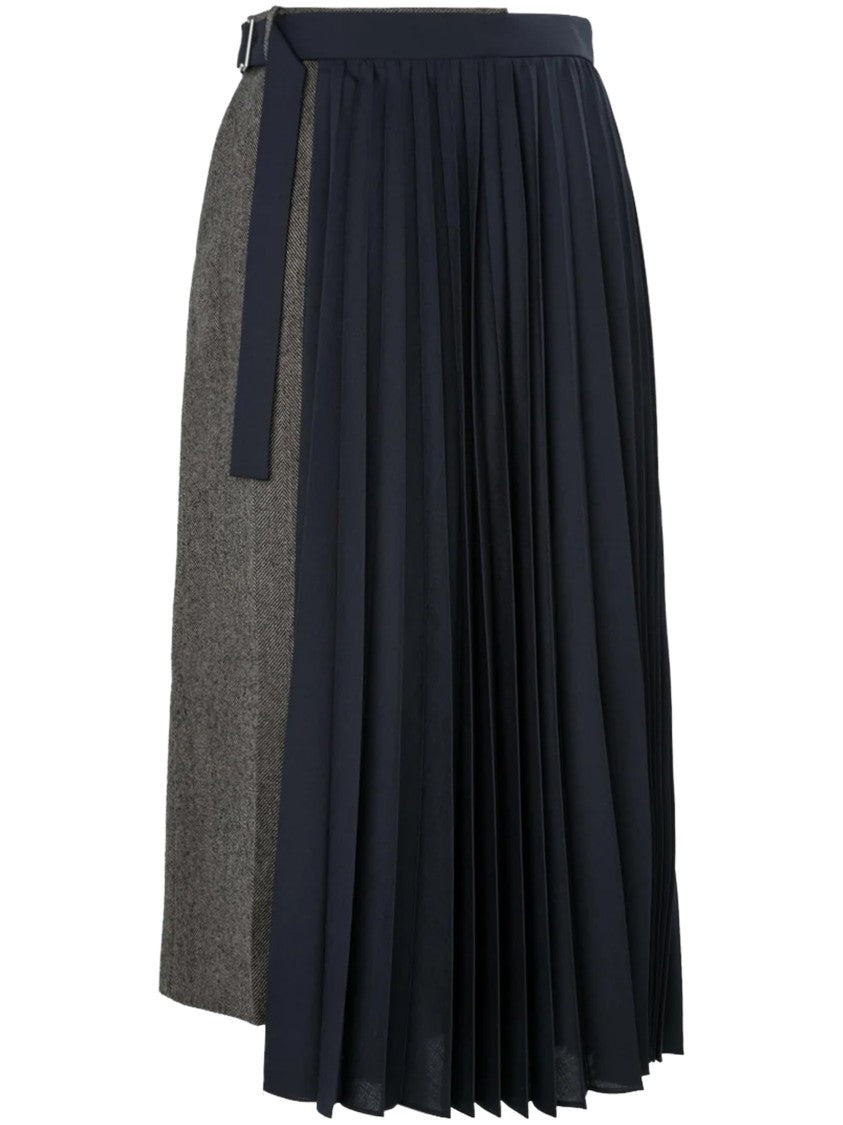 Sacai Double Faced Herringbone Suiting Skirt
