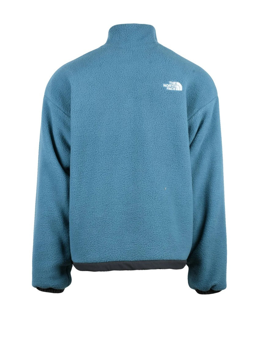 The North Face Blue Reversible Fleece-Nylon Zip Coat