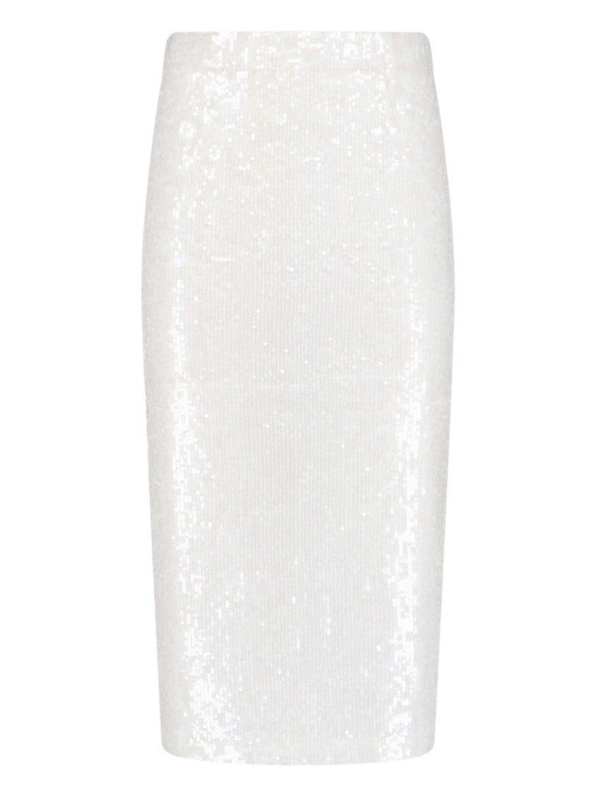 Parosh White Midi Sequin Skirt