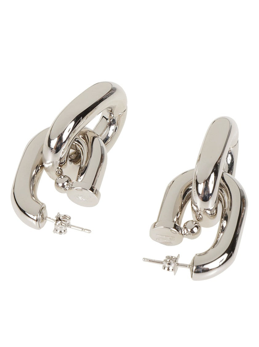 Rabanne Xl Link Double Hoop Interlocking Brass Earrings