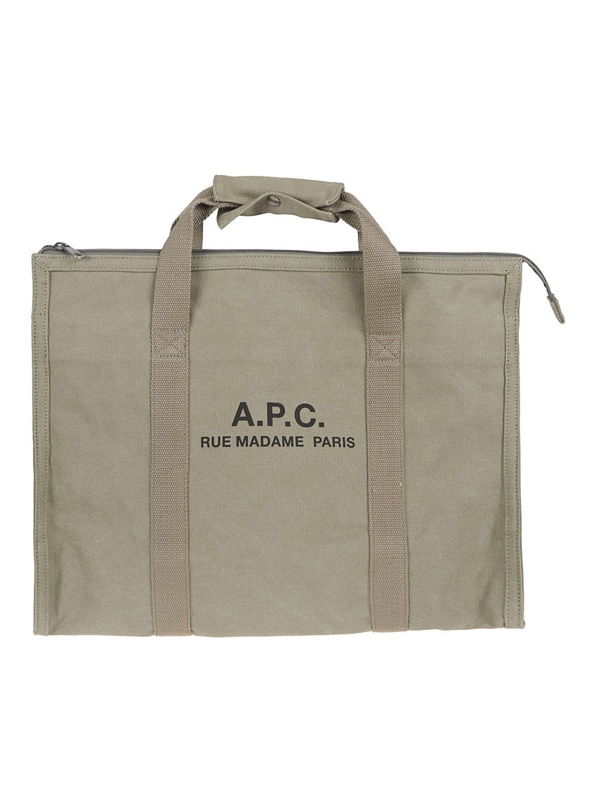 A.P.C. Rectangular Cotton Bag With Structured Shape And Dual Handles