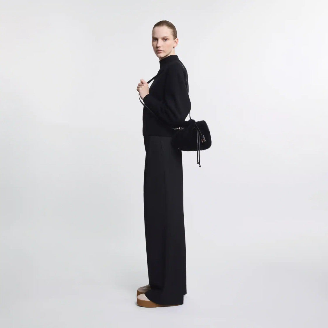 Hogan H01r Hocket Mini Shearling Shoulder Bag