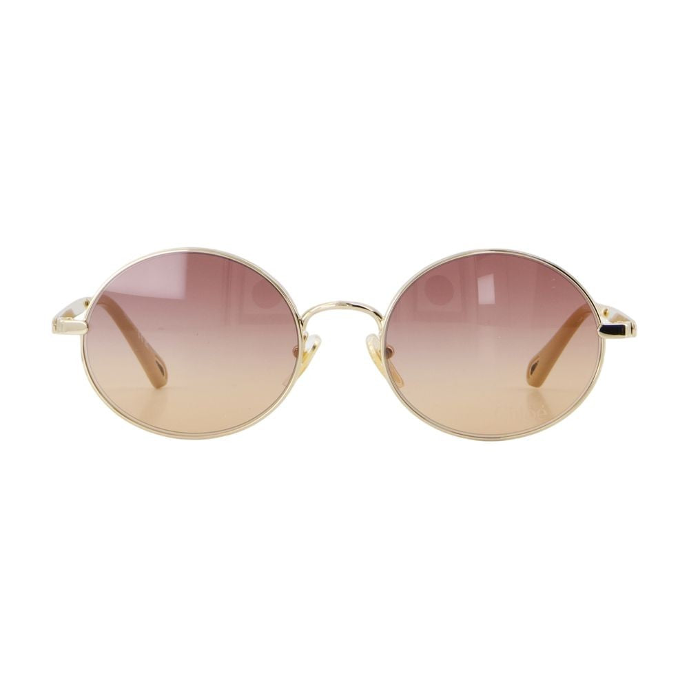 Chloé Round Gradient Tint Sunglasses With Delicate Metal Frame