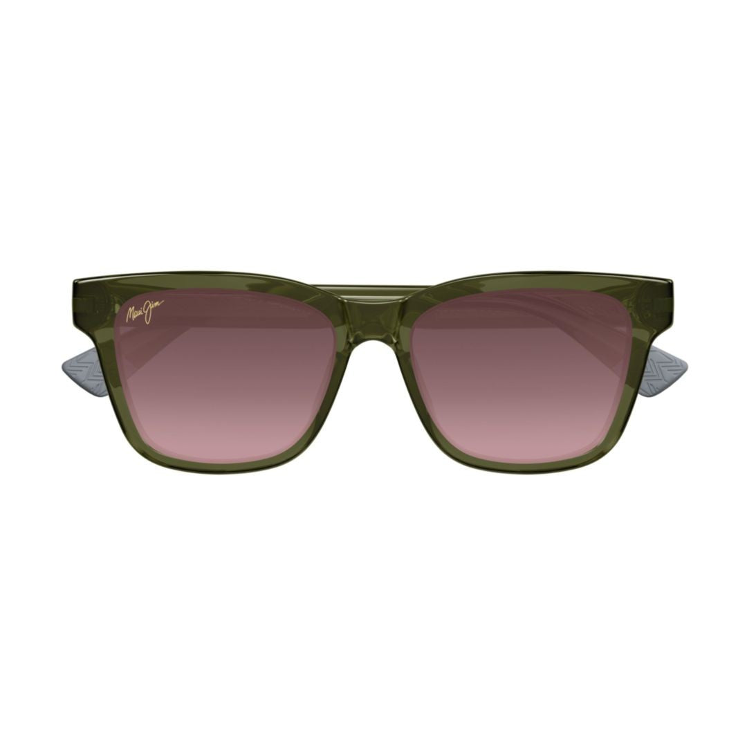 Maui Jim Hanohano Rectangular Gradient Tint Sunglasses With Textured Temples