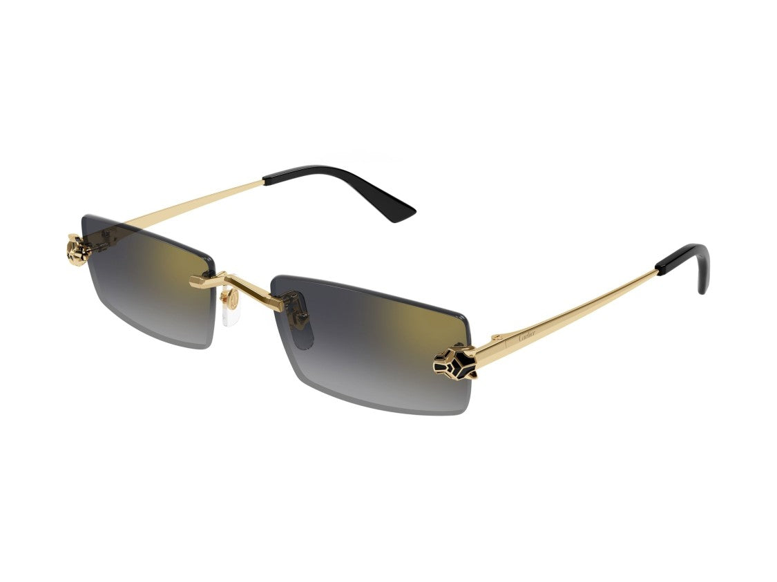 Cartier Ct0598s Rimless Gradient Gold Metal Sunglasses