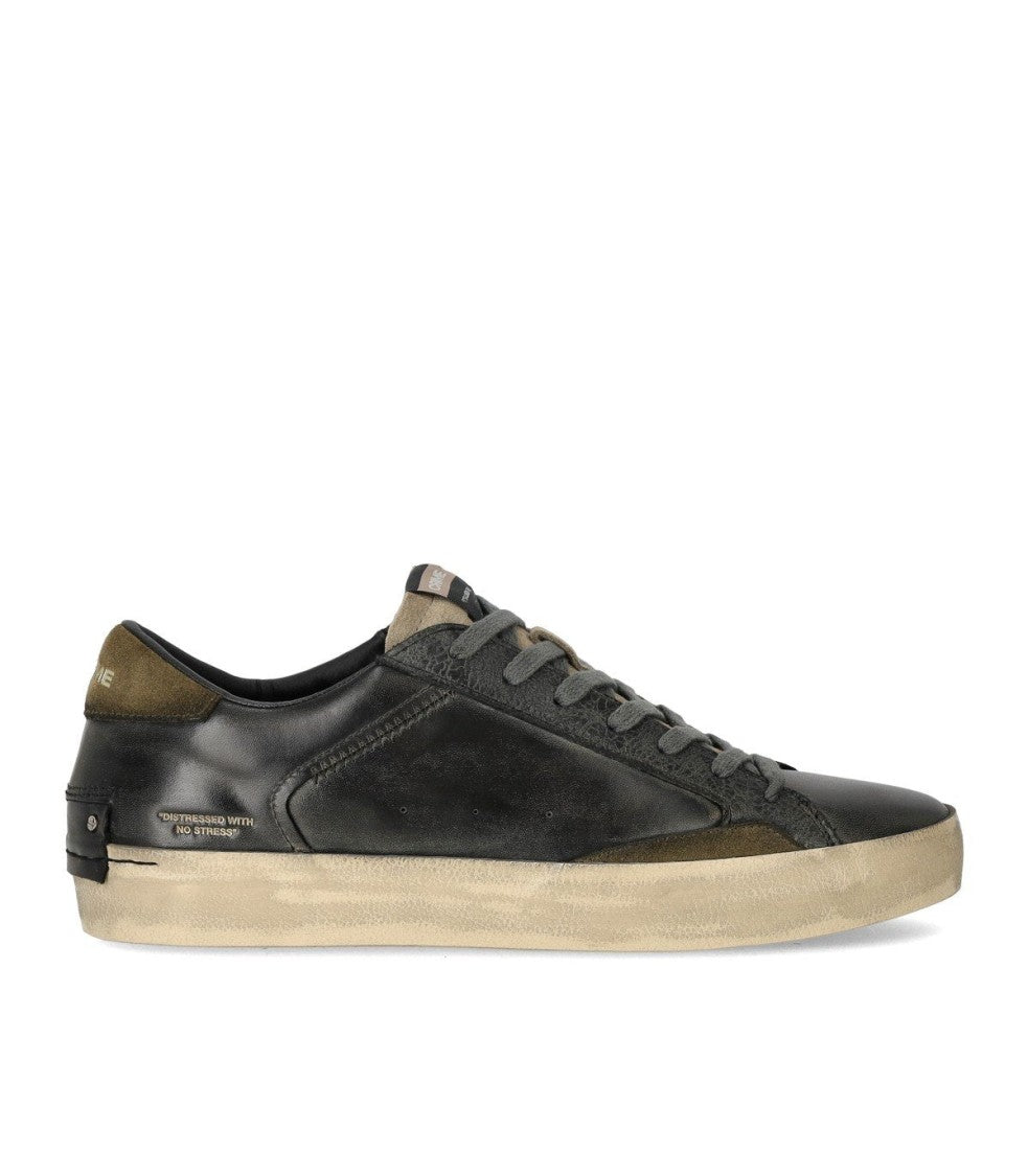 Crime London Distressed Black Sneaker