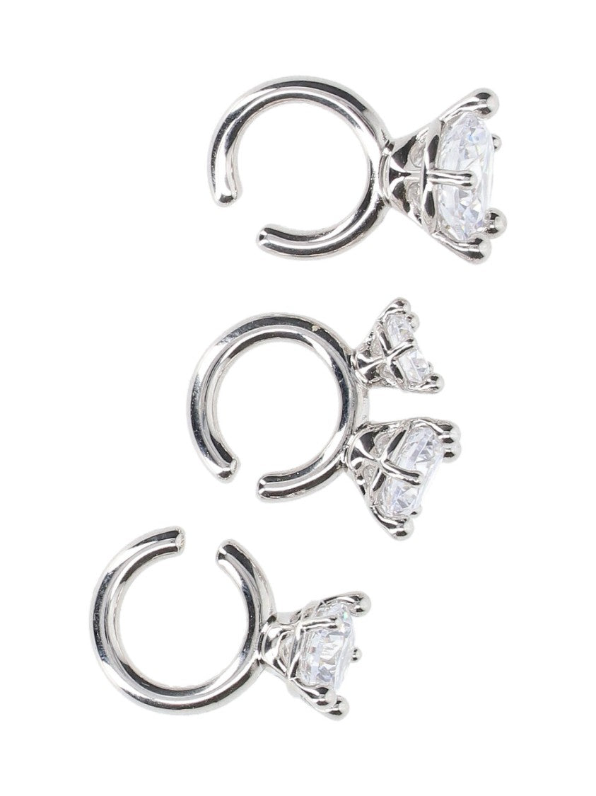 Panconesi "Constellation" Ear Cuff, In Silver-Plated Brass, Crystal Details.